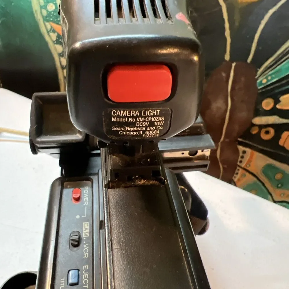 Vintage Sears VHS Camcorder with case and accessories. NO BATTERY